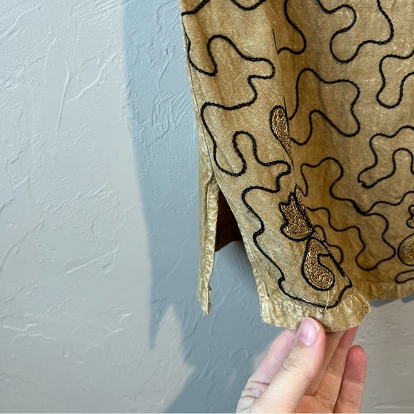 Fairy bohemian boho embroidered eccentric hippy maxi shirt set nature Lagenlook - Picture 5 of 16